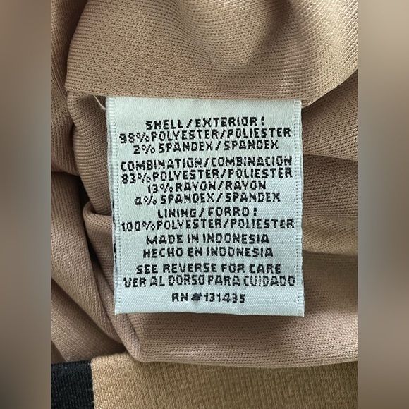 Chetta B Stretch Dress Wave Pattern‎ Black Tan Women’s Size 6 - Picture 3 of 4